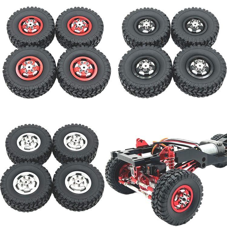Wheel Hex Adapter - ล้อและยางโลหะอัพเกรด 4 ชิ้น สำหรับรถบังคับวิทยุ MN รุ่น