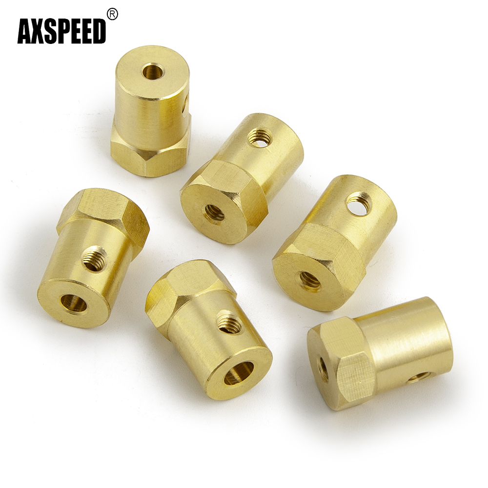 Wheel Hex Adapter - AXSPEED 1/4/10PCS 3/4/5/6/7/8/mm ทองเหลือง Hex Coupling