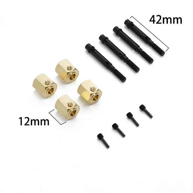Wheel Hex Adapter - อะแดปเตอร์ขยายหัวล้อทองเหลืองขนาด 12 มม. จำนวน 4 ชิ้น