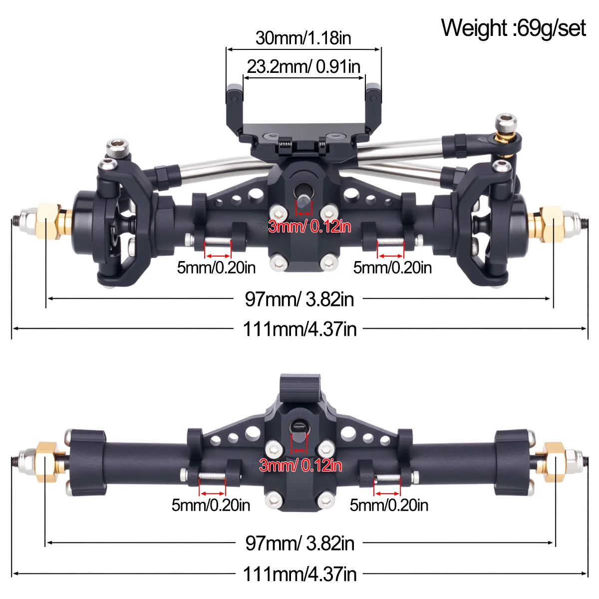 ชุดเพลาหน้า-หลังพลาสติก SCX24  - Rc Hobby Zone บทวิจารณ์และราคา
